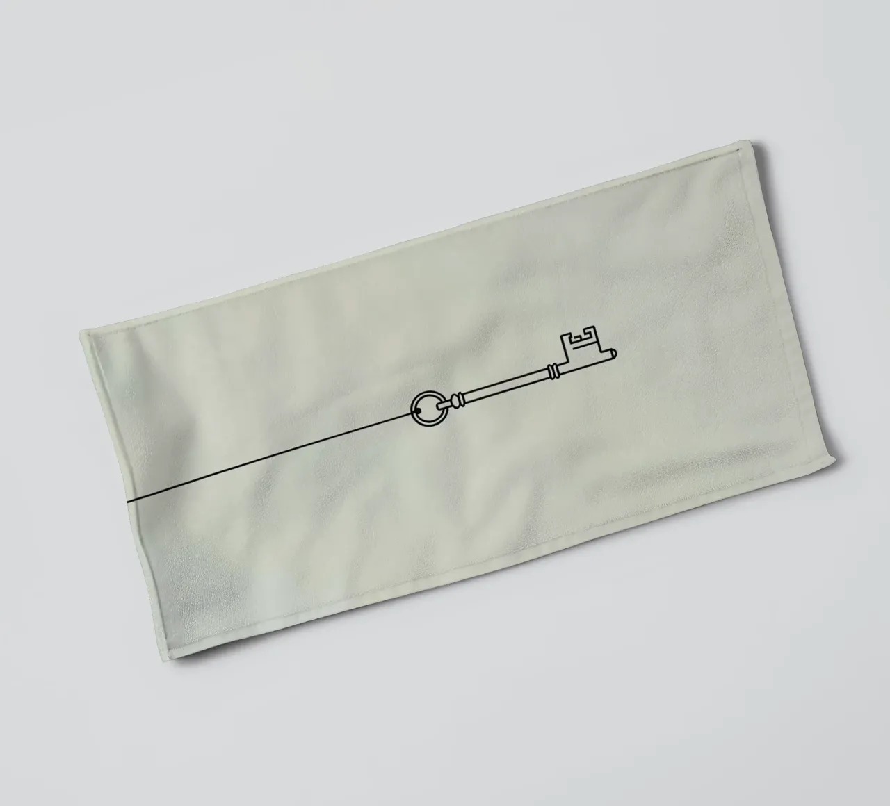 Chiave appesa a un filo su uno sfondo chiaro asciugamano da bagno da DesignDoodle