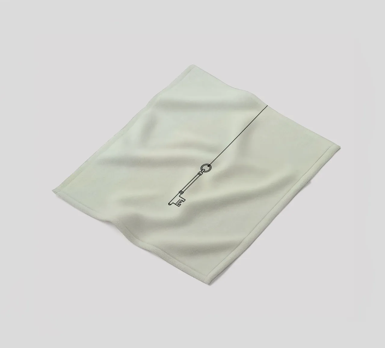 Key hanging from a string against a light backdrop fleece blanket by DesignDoodle