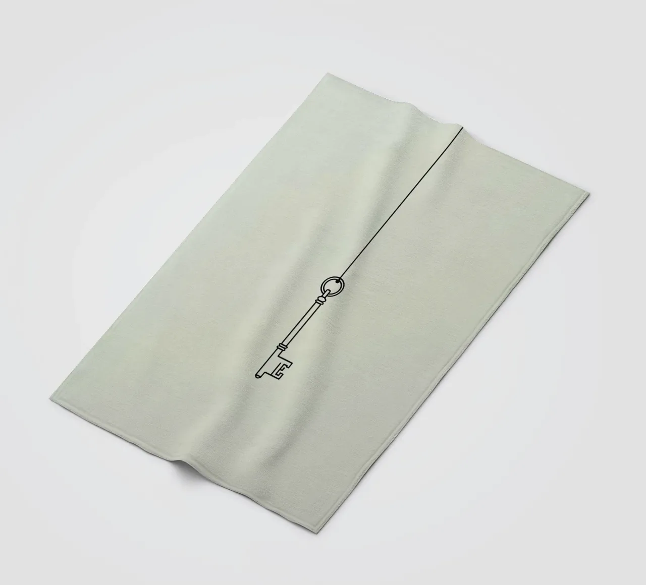 Key hanging from a string against a light backdrop fleece blanket by DesignDoodle