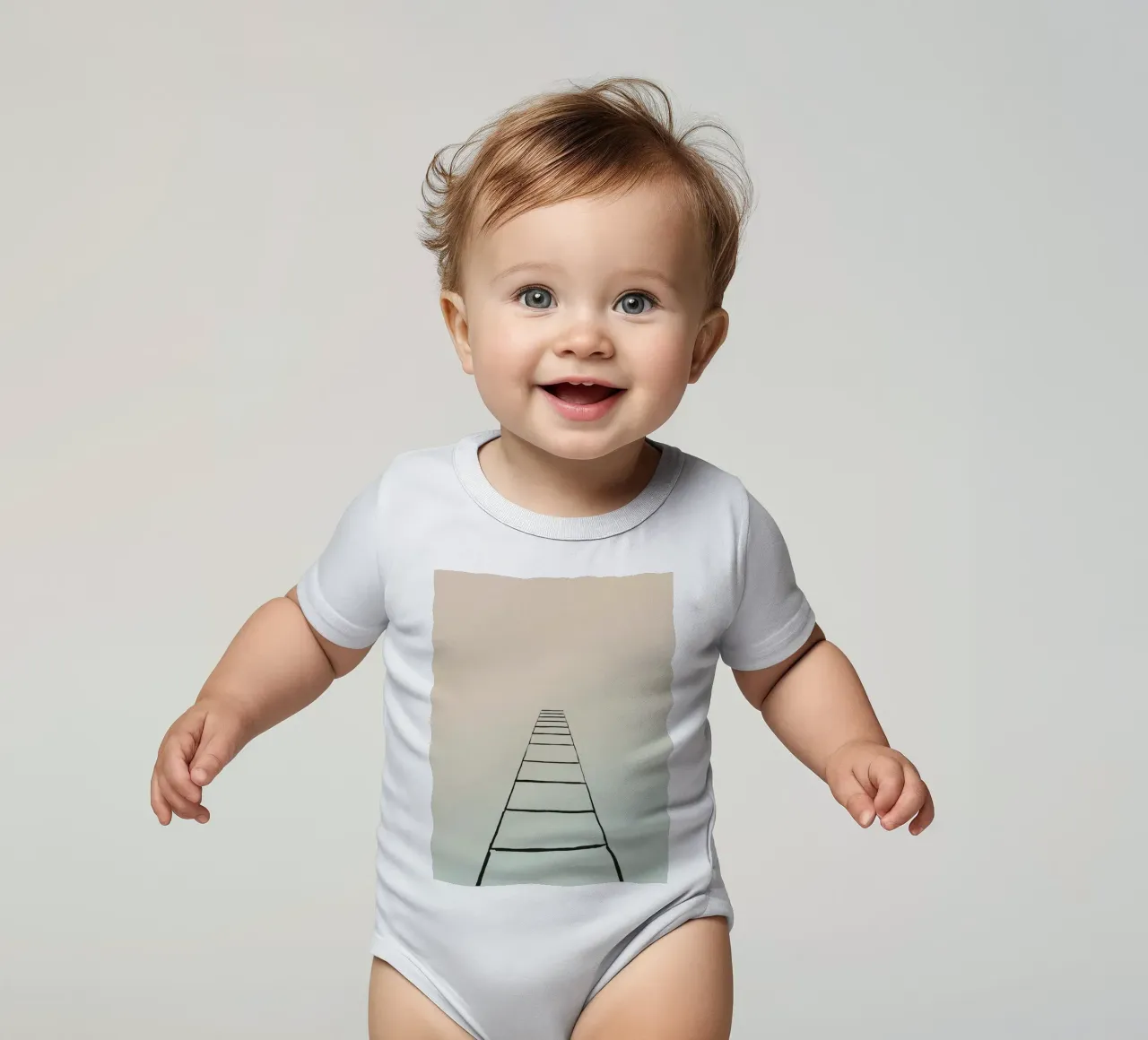 scala per il paradiso body neonato maniche corte da DesignDoodle