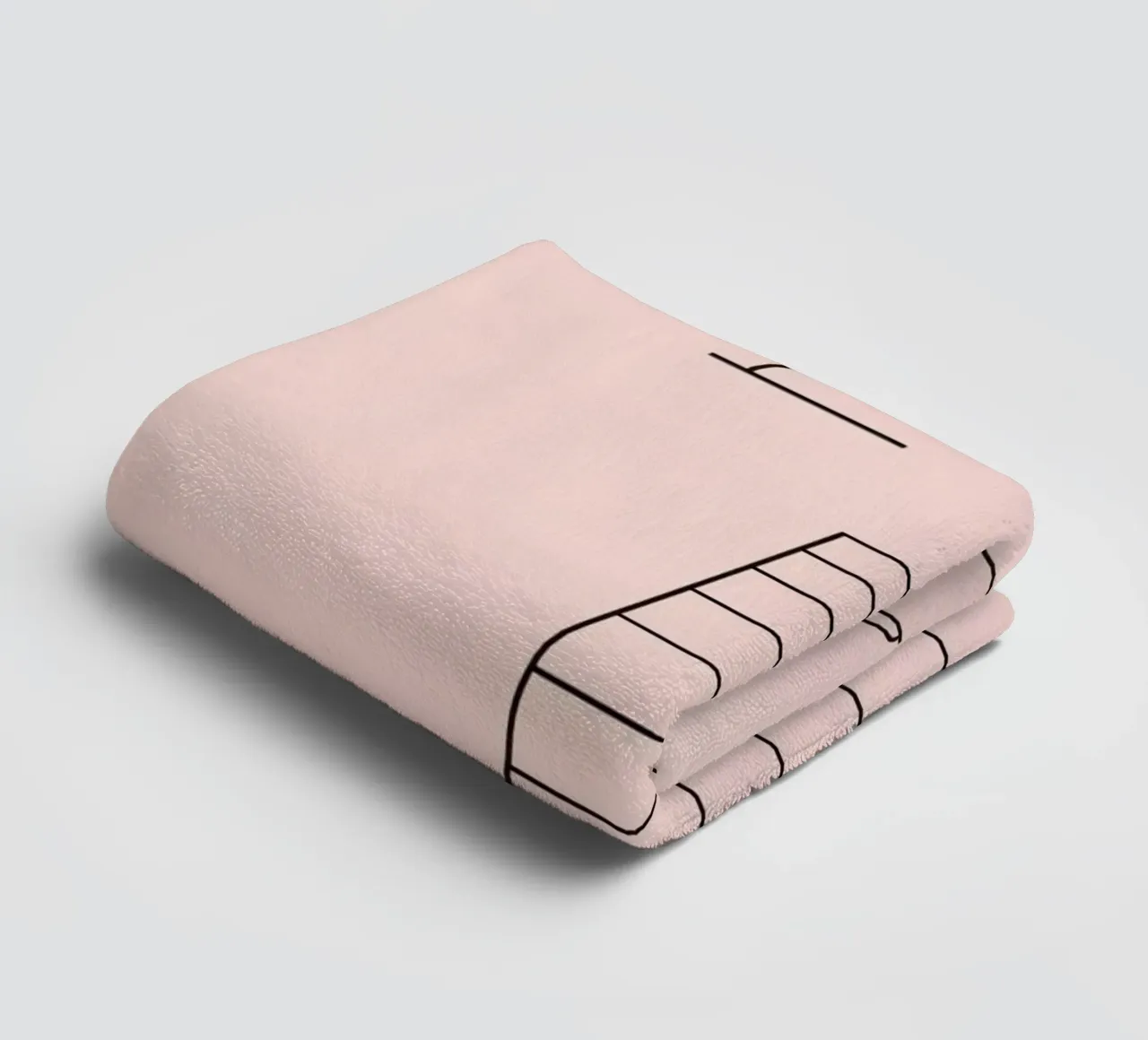 Ladder reaching towards the clouds against a minimalist art towel by DesignDoodle