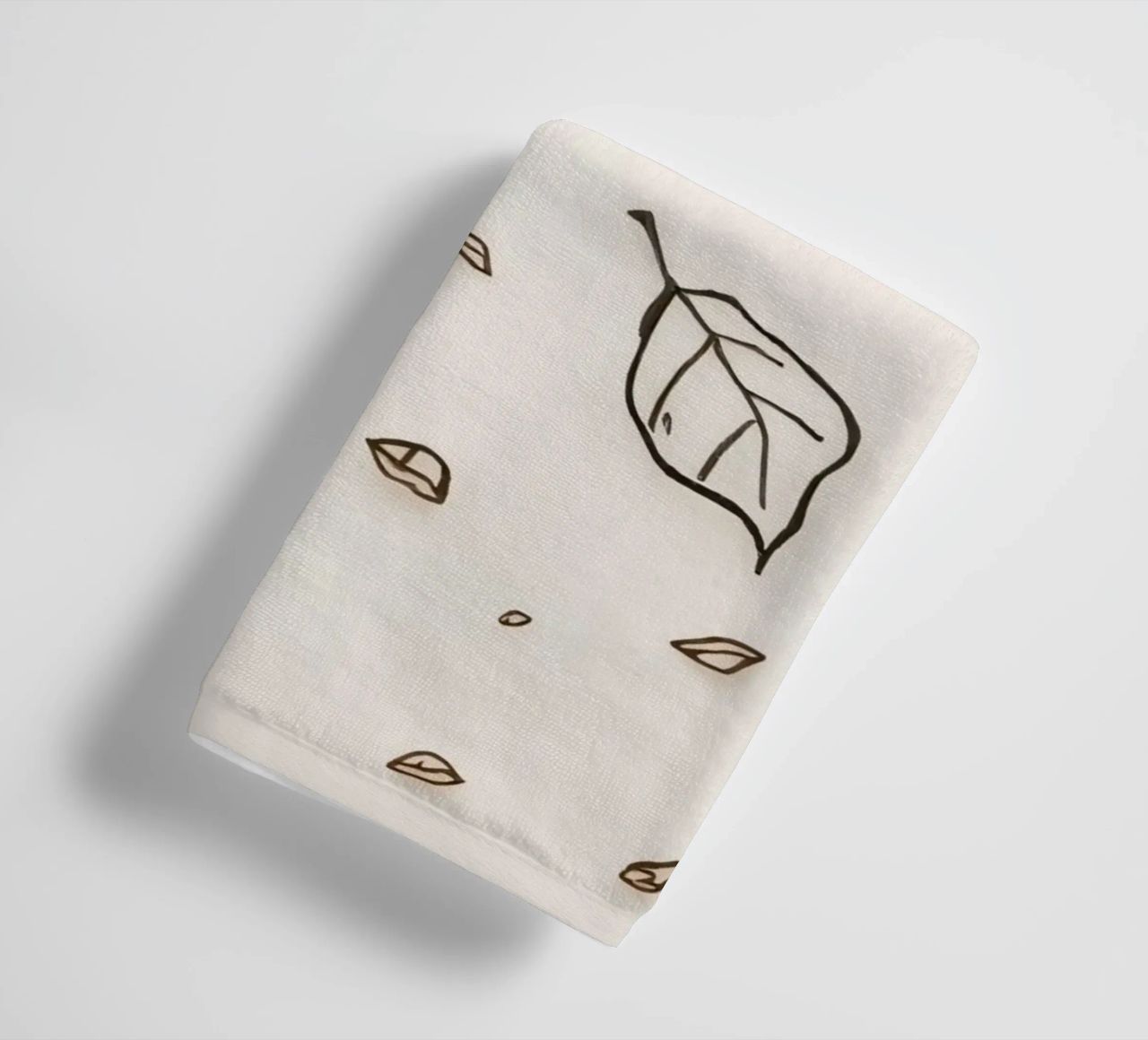 Blätter, die von einem Zweig fallen, in einer minimalistischen künstlerischen Darstellung Handtuch von DesignDoodle
