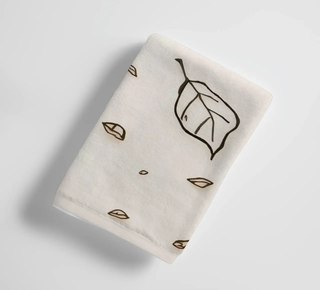 Leaves falling from a branch in a minimalistic artistic art towel by DesignDoodle