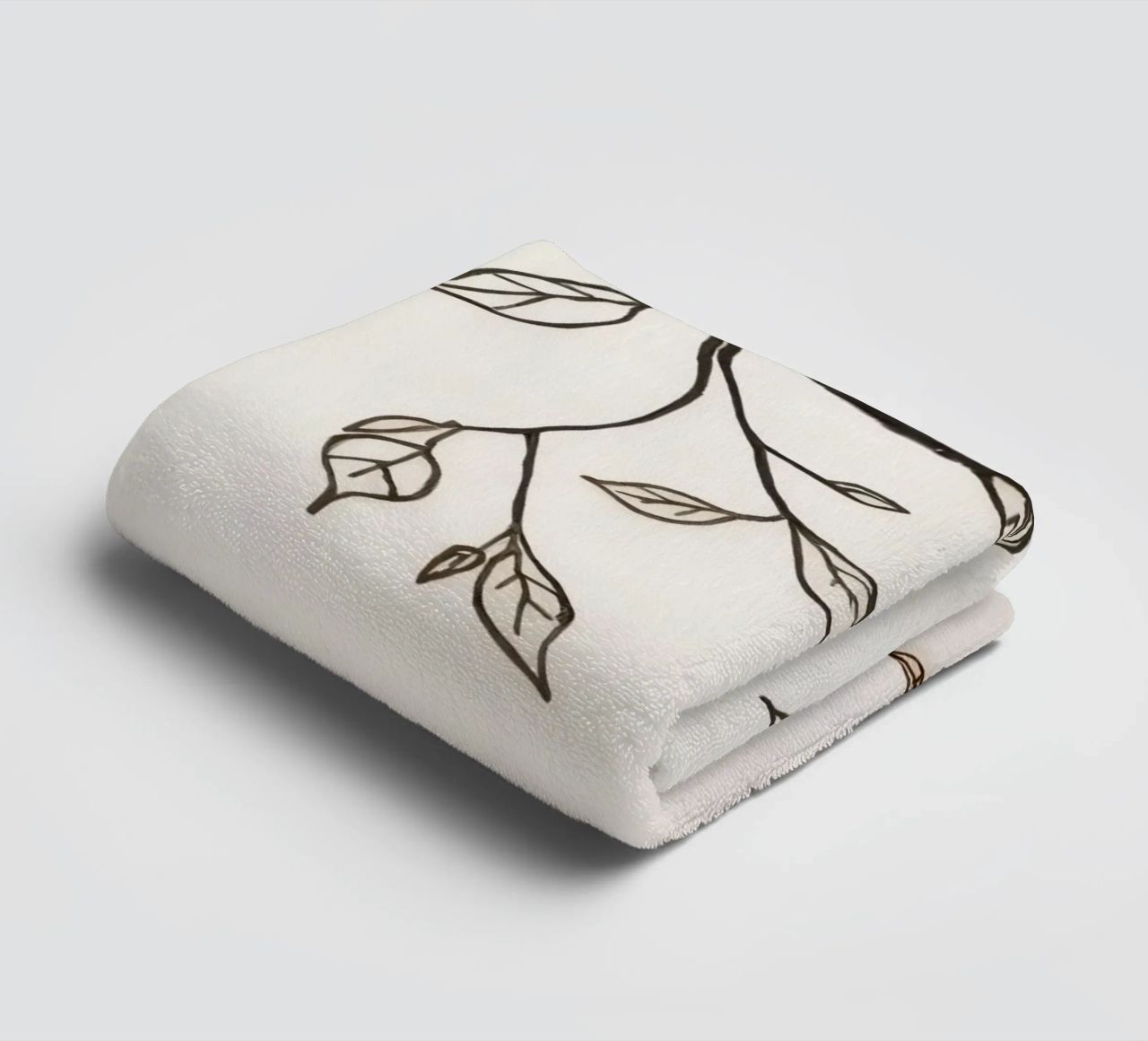 Blätter, die von einem Zweig fallen, in einer minimalistischen künstlerischen Darstellung Handtuch von DesignDoodle