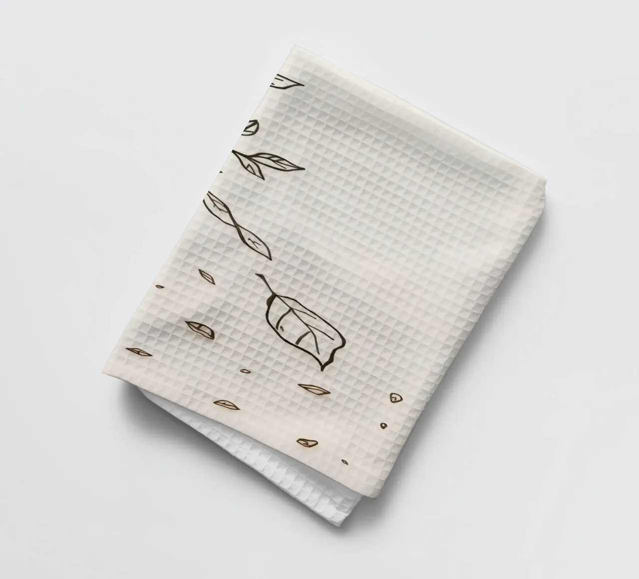 Leaves falling from a branch in a minimalistic artistic art tea towel by DesignDoodle