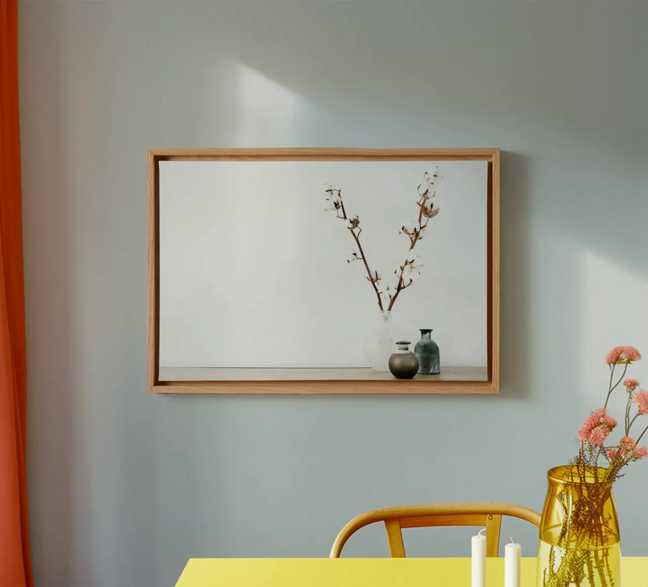 Rustic Stillness canvas with Floater frame by PhotoVibe Decor