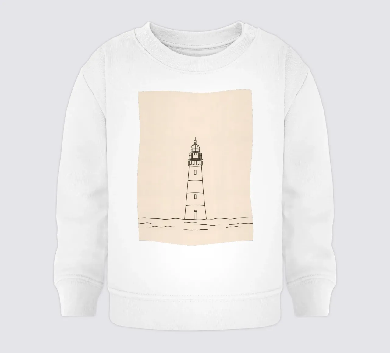 Faro che si erge alto sopra le onde dolci con un cielo limpido felpa neonato da DesignDoodle