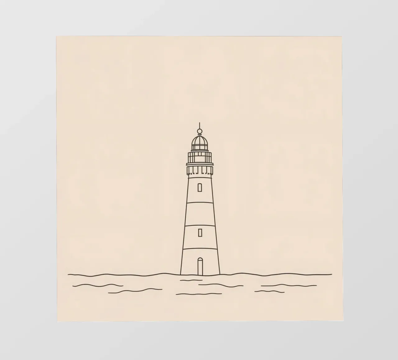 Faro che si erge alto sopra le onde dolci con un cielo limpido telo in pvc da DesignDoodle