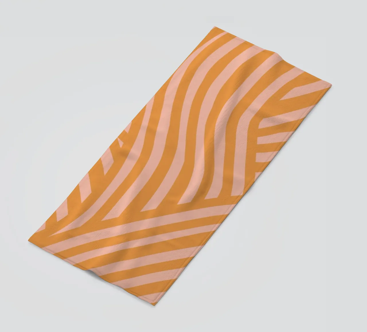 Striscia astratta color umbero bruciato telo mare da Little Dean