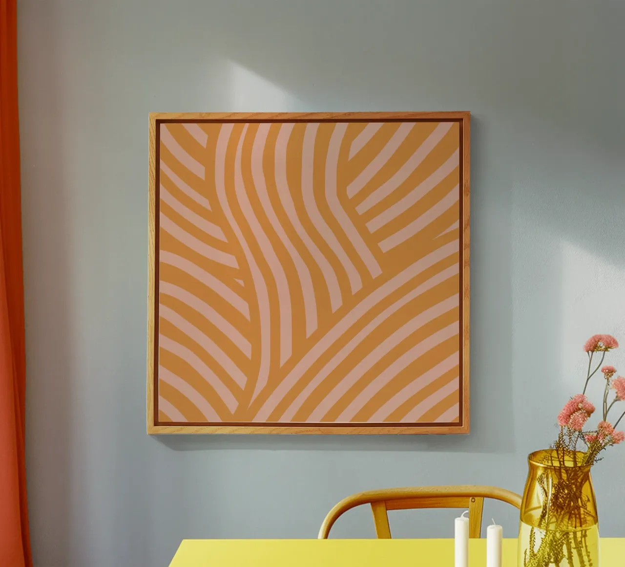 Striscia astratta color umbero bruciato plexiglass da Little Dean