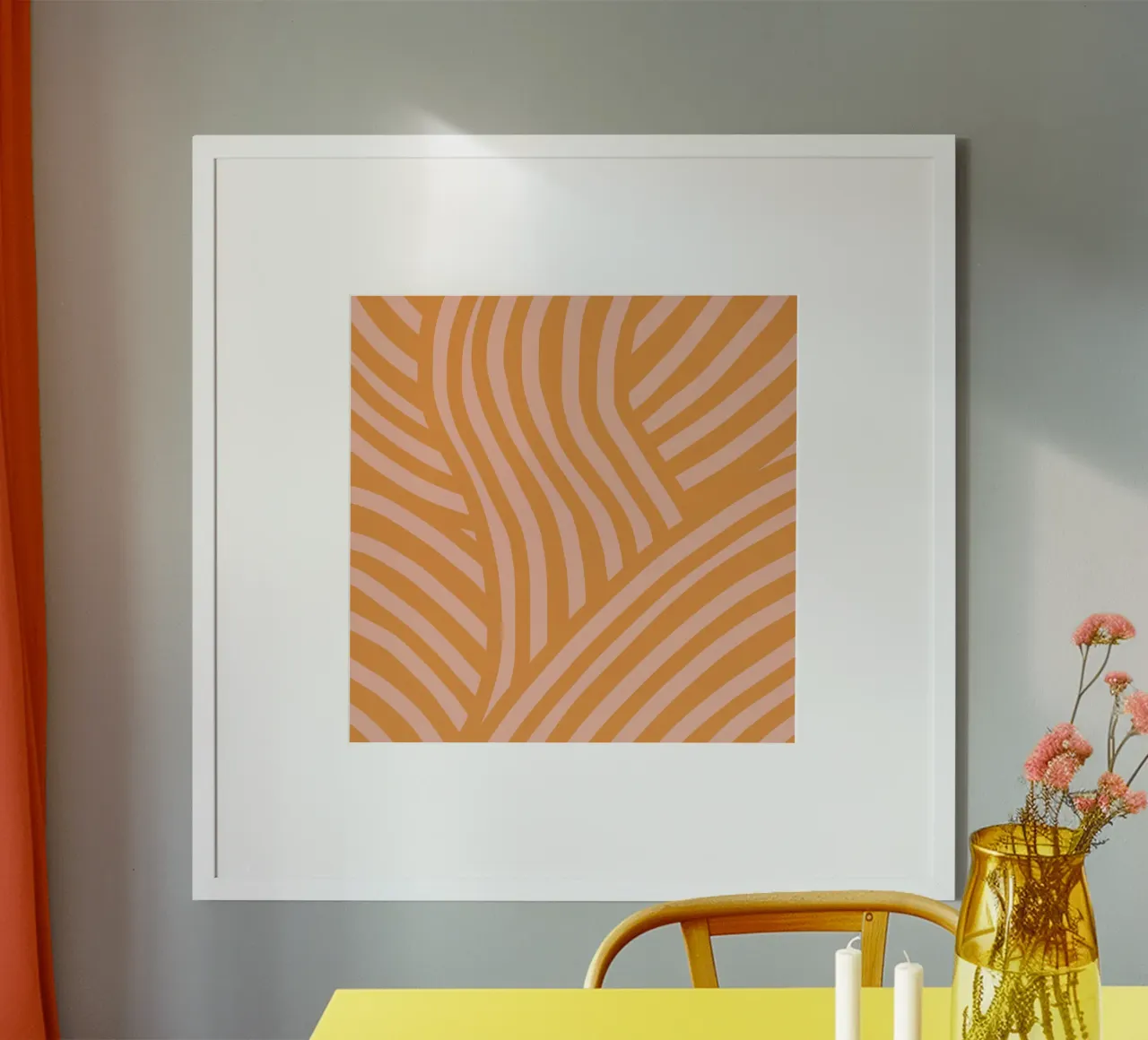 Rayures abstraites terre d'ombre brûlée poster de Little Dean