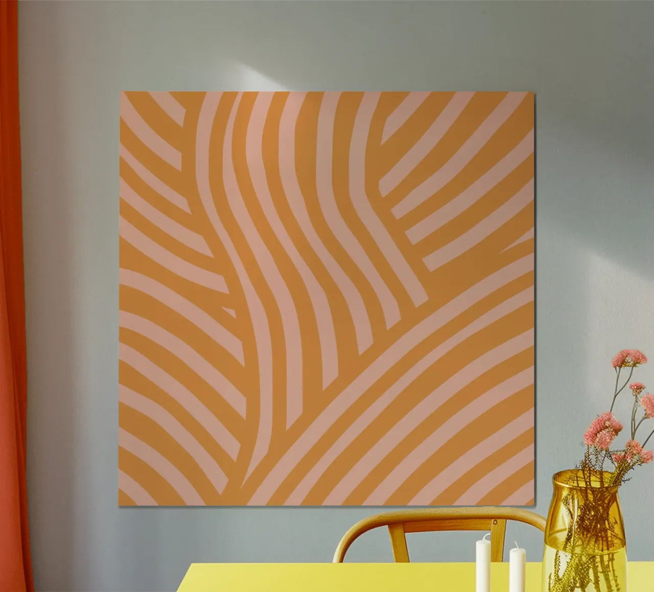 Rayures abstraites terre d'ombre brûlée poster de Little Dean