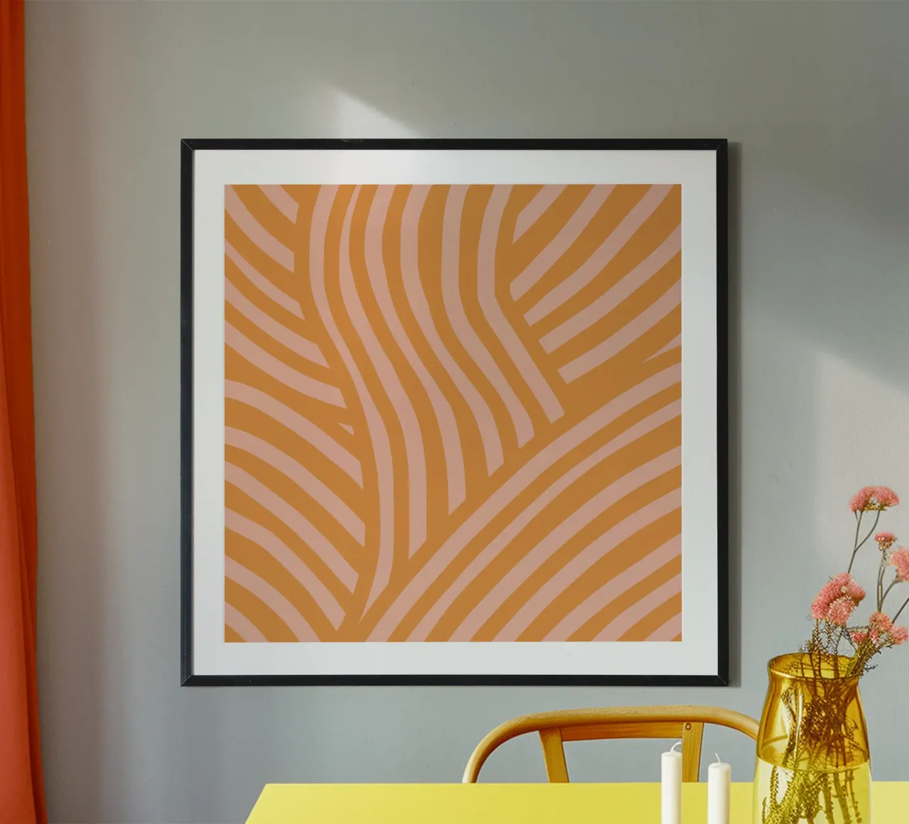 Rayures abstraites terre d'ombre brûlée poster de Little Dean