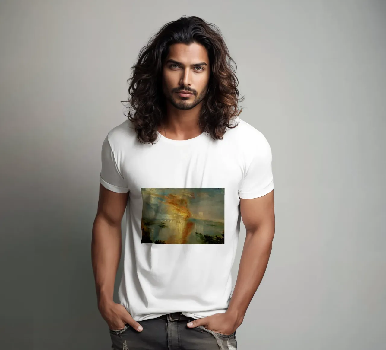Turner - The Burning Of The Houses Of Lords And Commons t-shirt da Vintage by JUNIQE