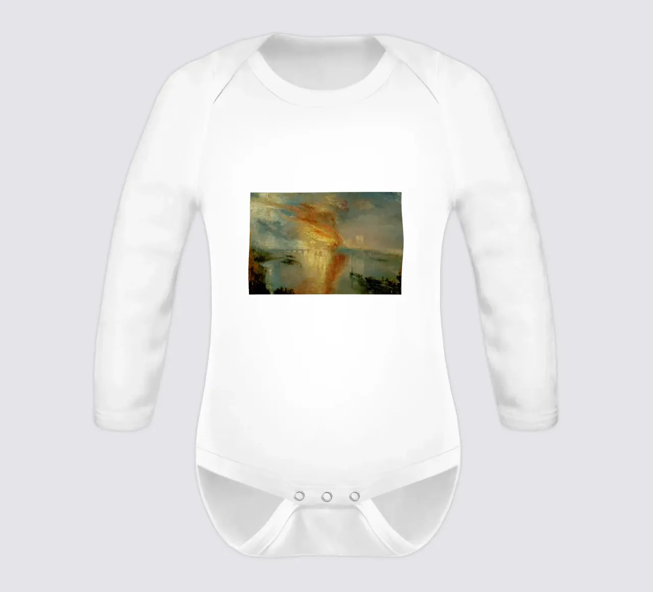 Turner - The Burning Of The Houses Of Lords And Commons body neonato maniche lunghe da Vintage by JUNIQE