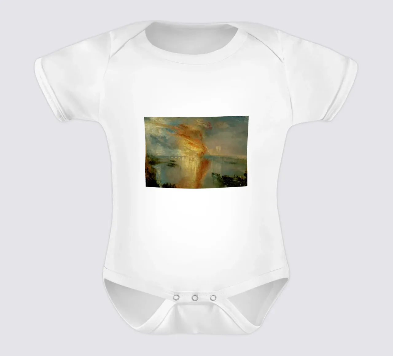 Turner - The Burning Of The Houses Of Lords And Commons body neonato maniche corte da Vintage by JUNIQE
