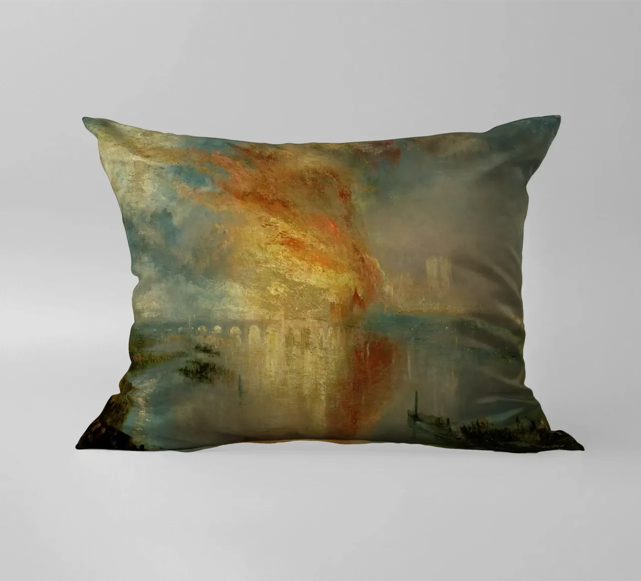 Turner - The Burning Of The Houses Of Lords And Commons cuscino da Vintage by JUNIQE
