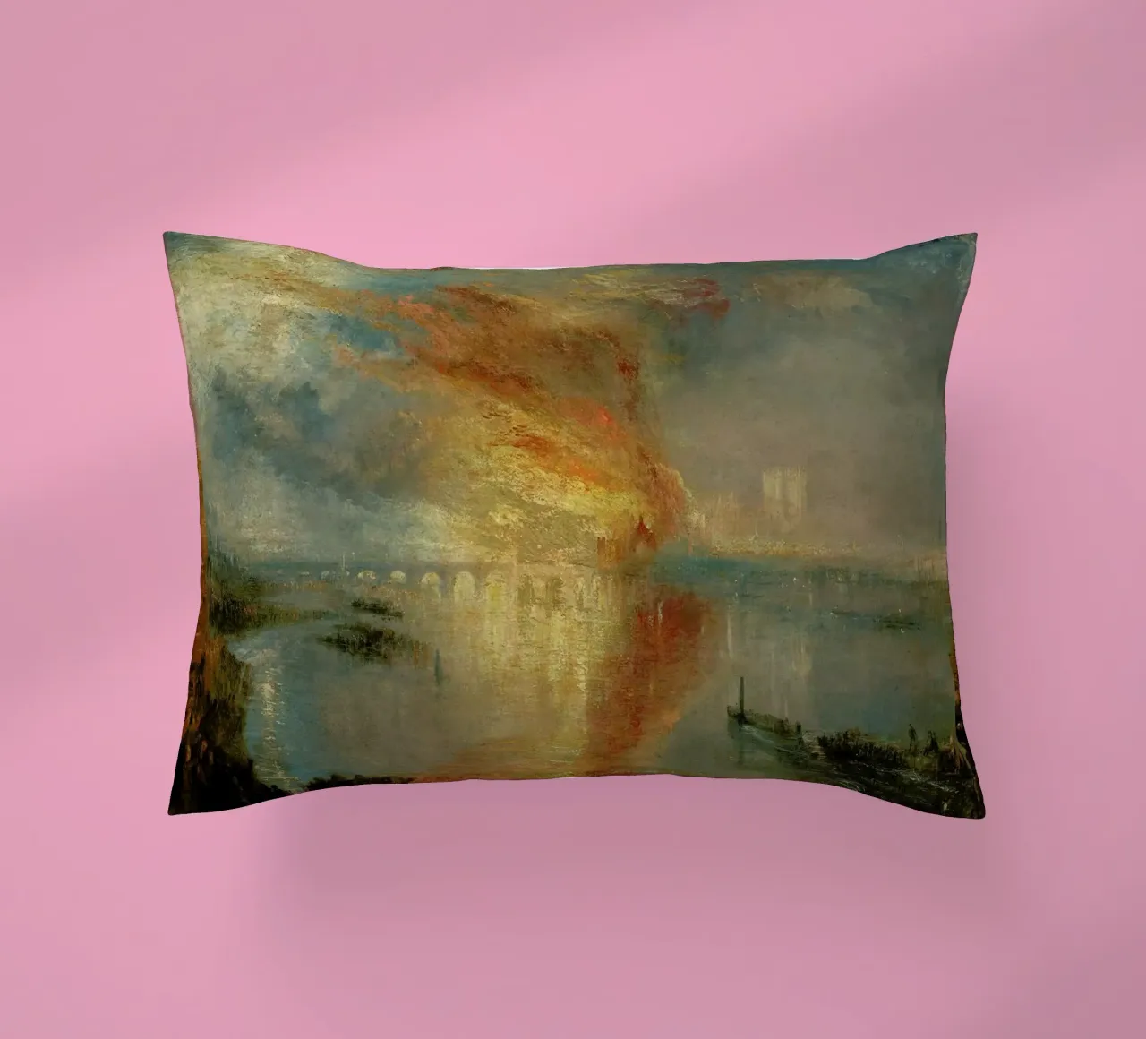 Turner - The Burning Of The Houses Of Lords And Commons cuscino da Vintage by JUNIQE