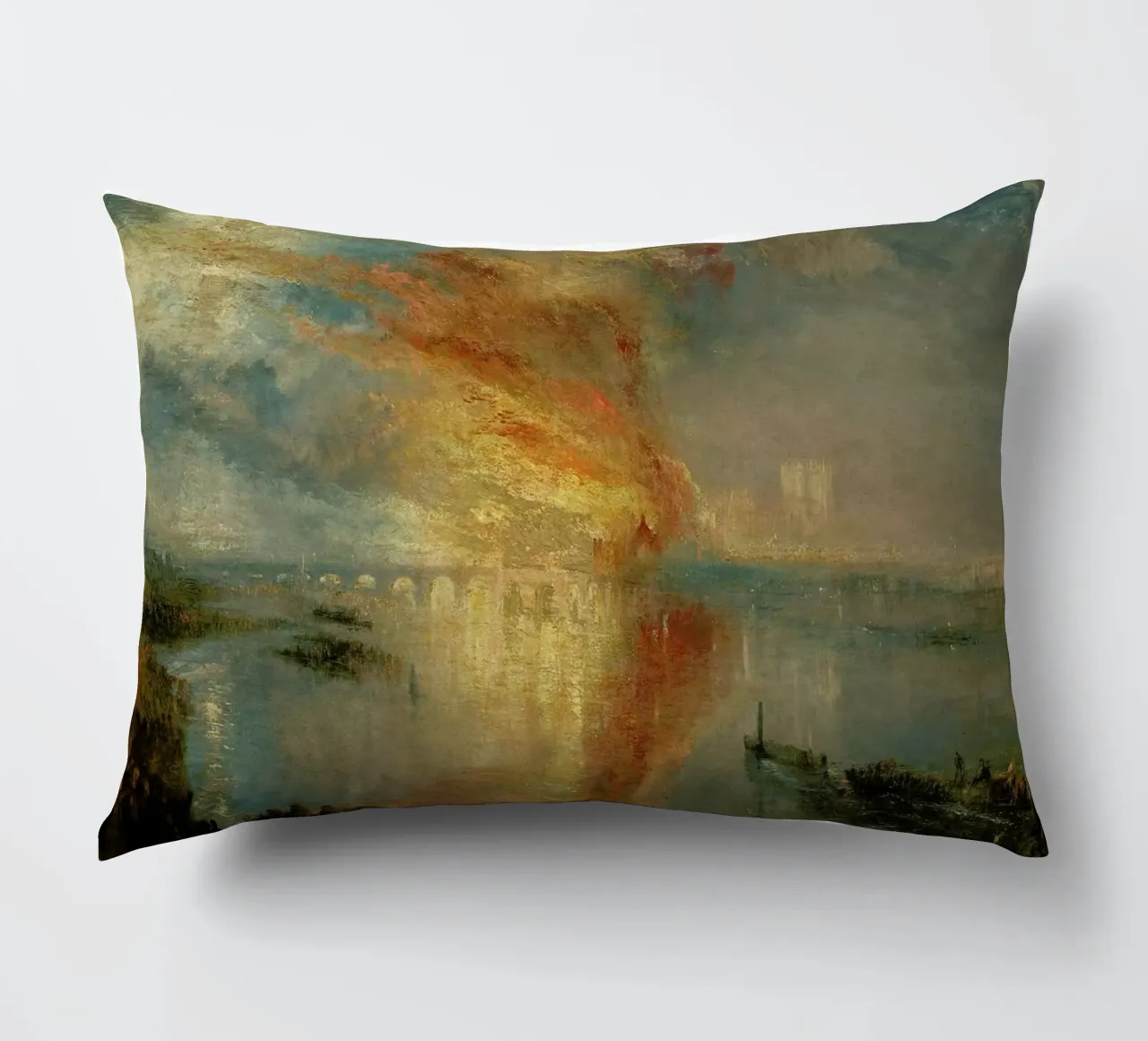 Turner - The Burning Of The Houses Of Lords And Commons cuscino da Vintage by JUNIQE