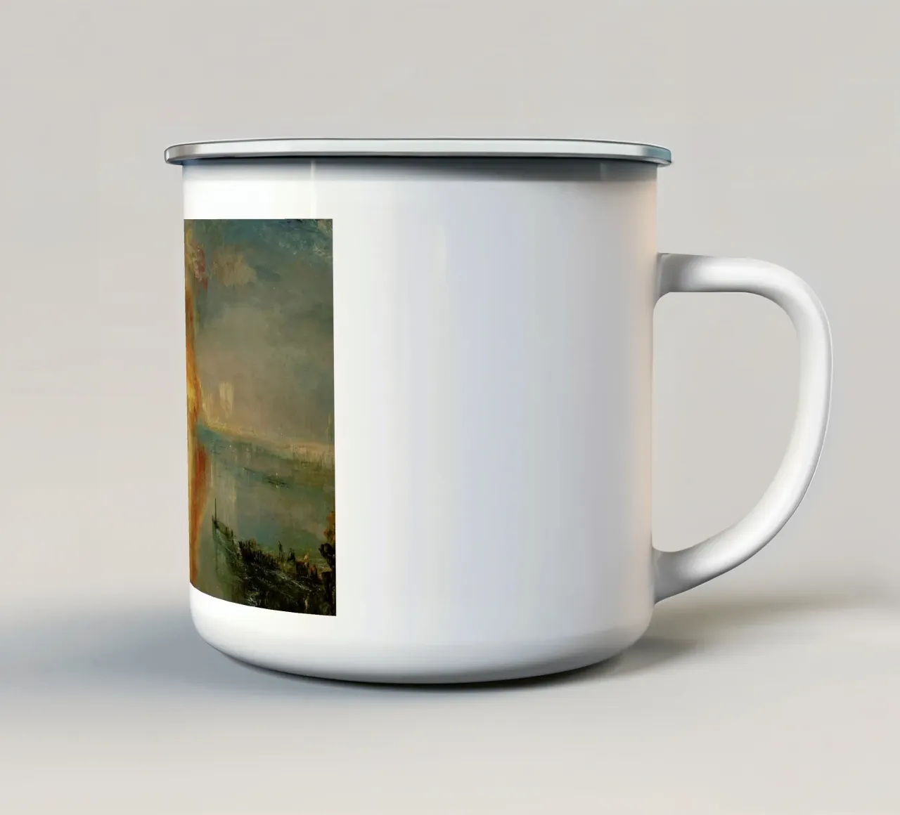 Turner - The Burning Of The Houses Of Lords And Commons tazza in smalto da Vintage by JUNIQE