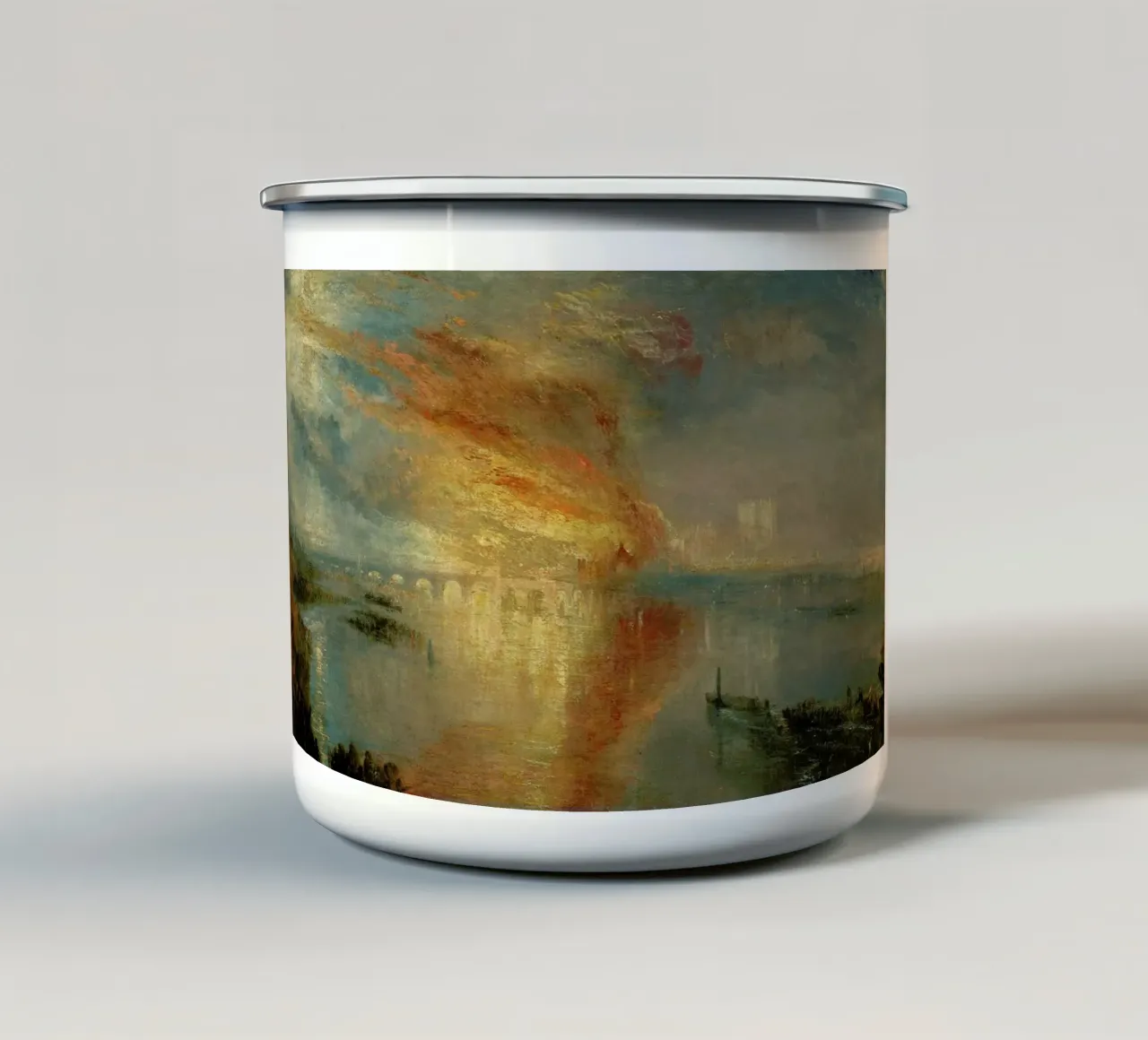 Turner - The Burning Of The Houses Of Lords And Commons tazza in smalto da Vintage by JUNIQE