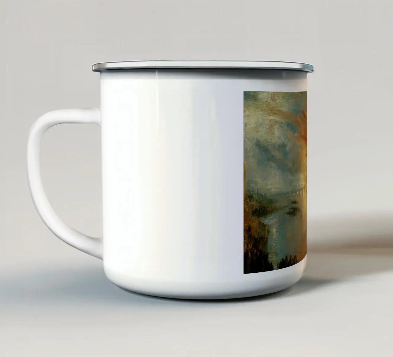 Turner - The Burning Of The Houses Of Lords And Commons tazza in smalto da Vintage by JUNIQE