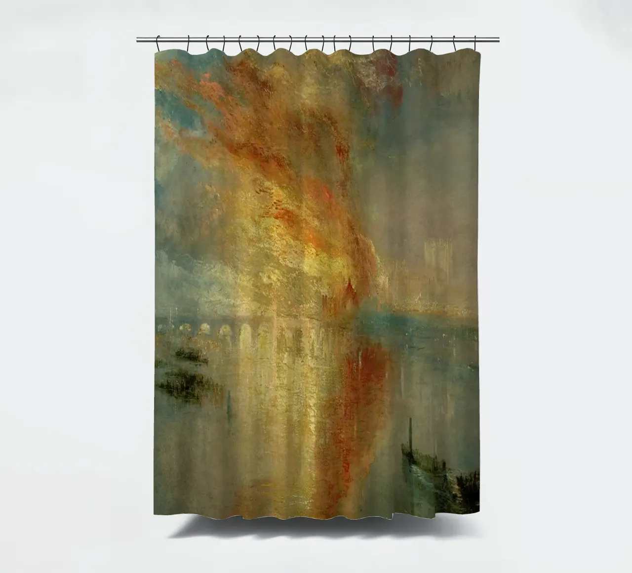 Turner - The Burning Of The Houses Of Lords And Commons tenda da doccia da Vintage by JUNIQE