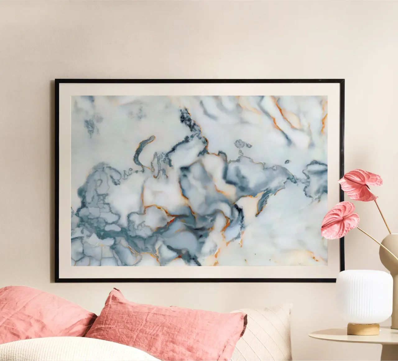 Russia Marble Map poster van Octavian