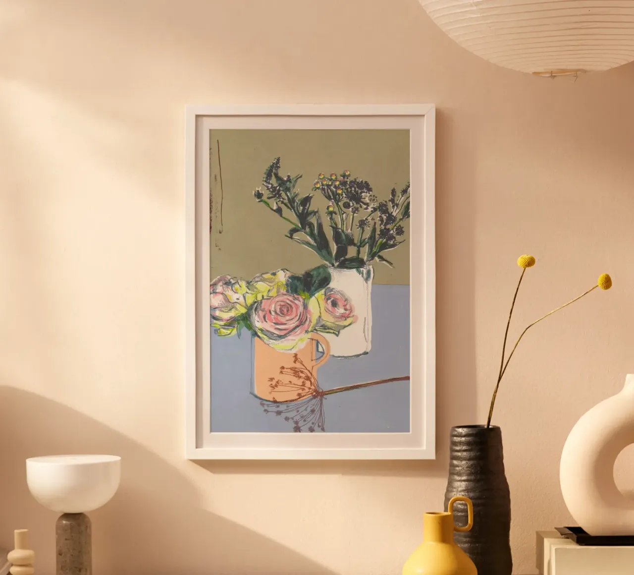 Roses & Winter Flowers poster con telaio in legno da Stars Above Us