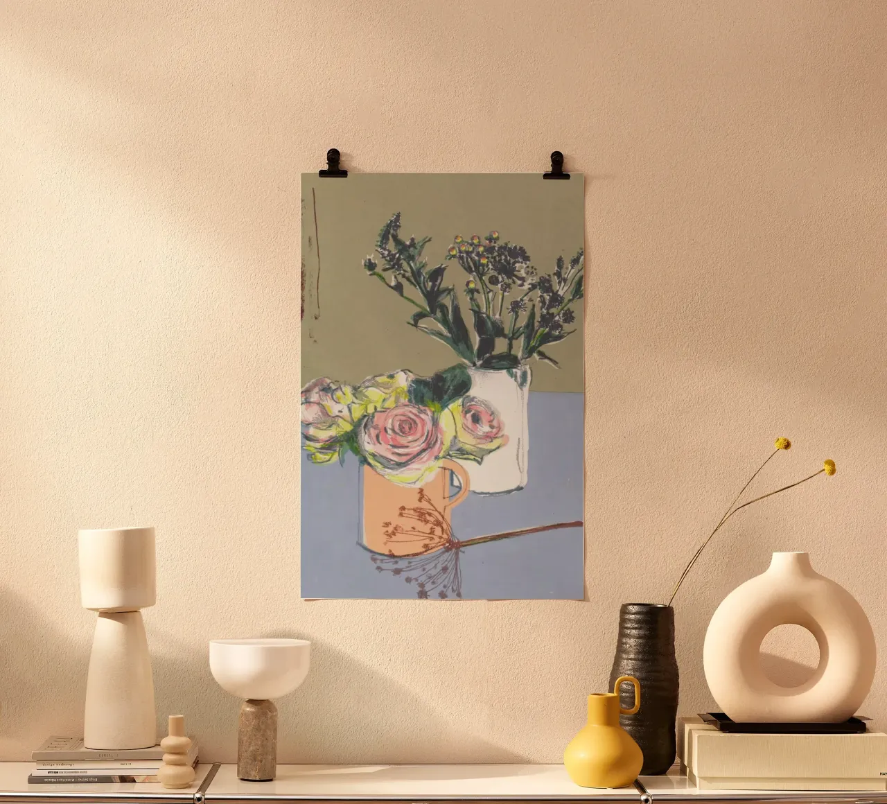 Roses & Winter Flowers poster con telaio in legno da Stars Above Us