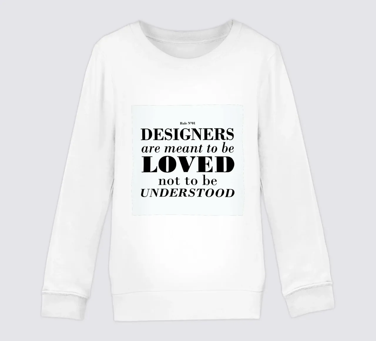 Rule 01 - Designer are meant.. felpa bambino da Mr Cup