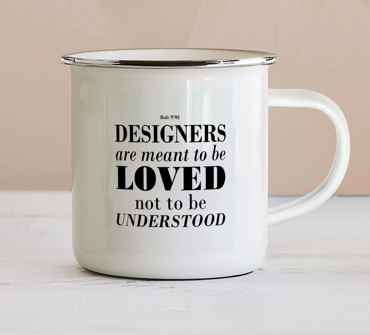 Rule 01 - Designer are meant.. tazza in smalto da Mr Cup