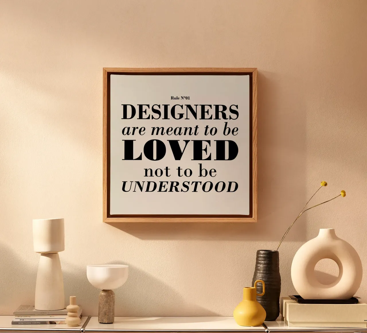 Rule 01 - Designer are meant.. tela con Cornice a cassetta da Mr Cup