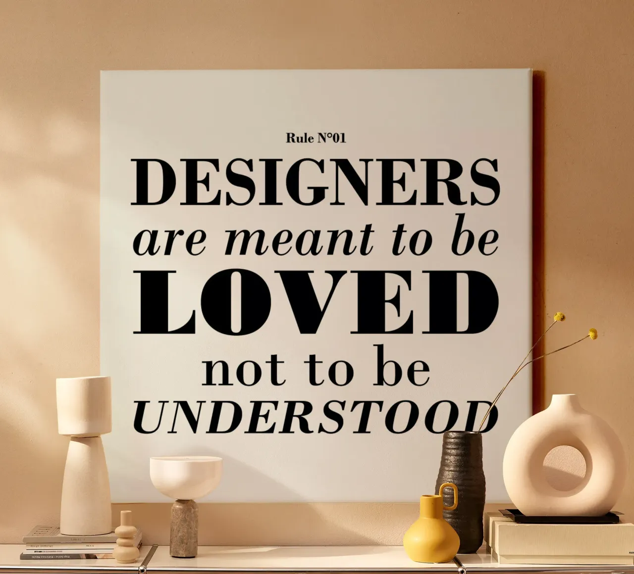 Rule 01 - Designer are meant.. tela con Cornice a cassetta da Mr Cup