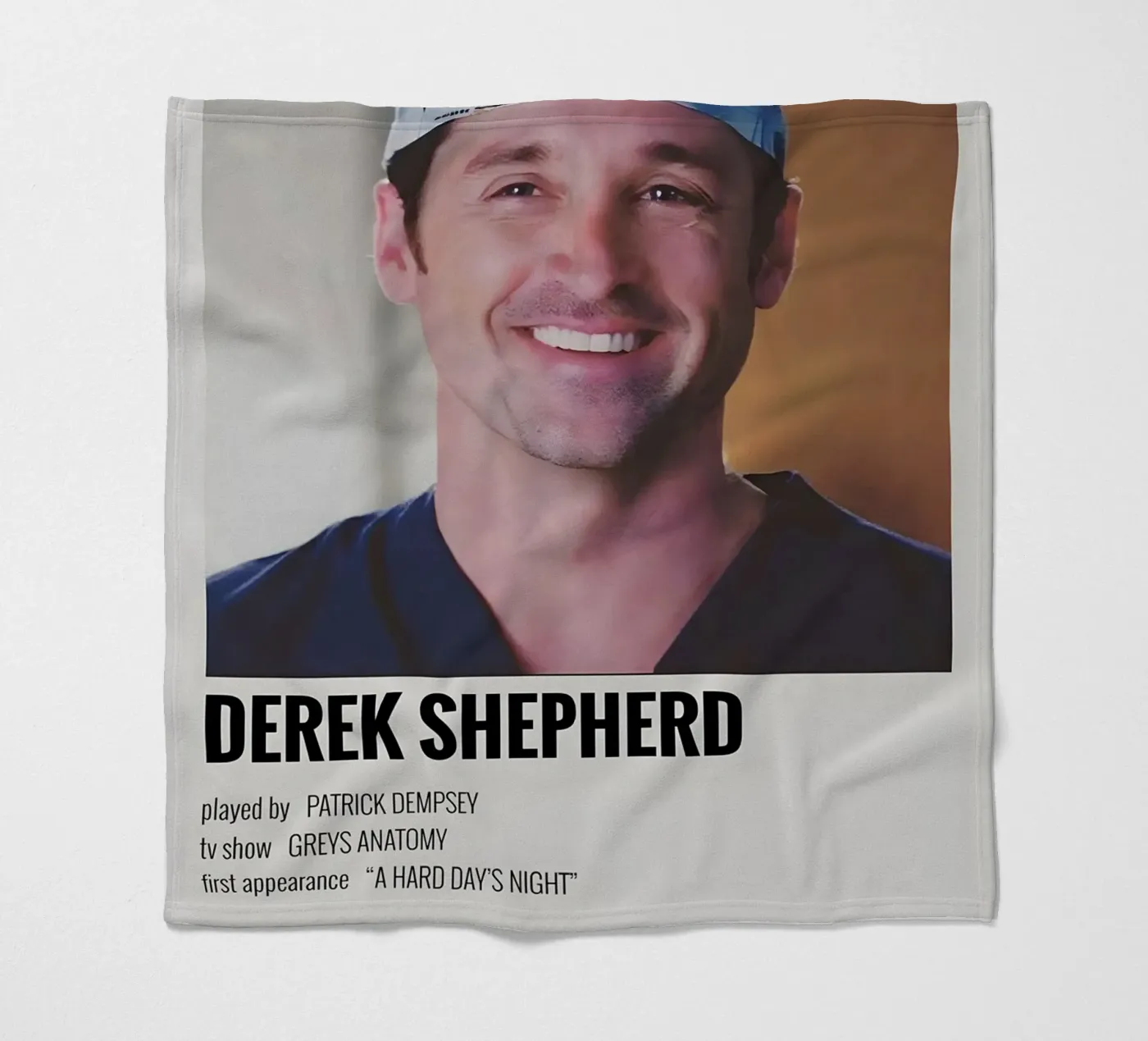DEREK SHEPHERD fleece blanket by MVFminimalist