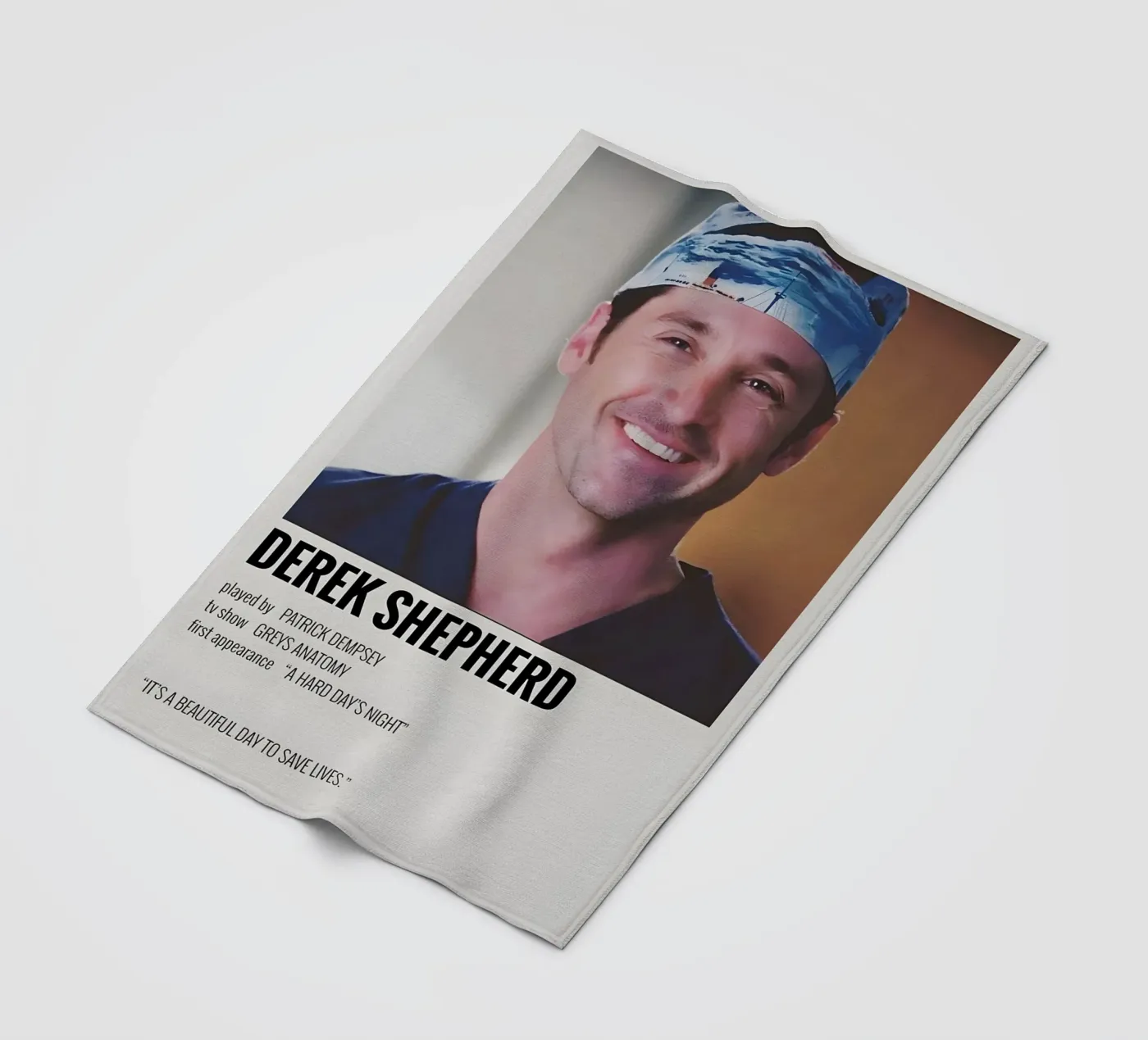 DEREK SHEPHERD fleece blanket by MVFminimalist