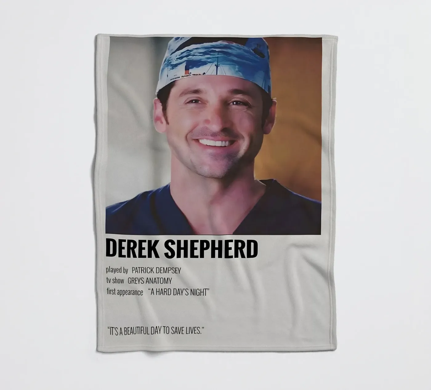 DEREK SHEPHERD fleece blanket by MVFminimalist