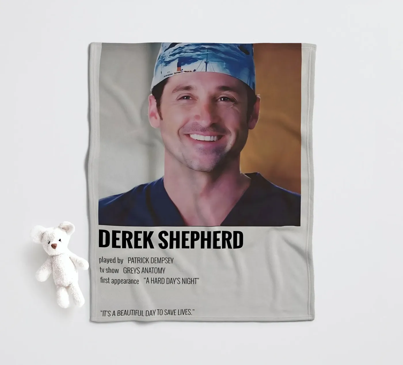 DEREK SHEPHERD fleece blanket by MVFminimalist