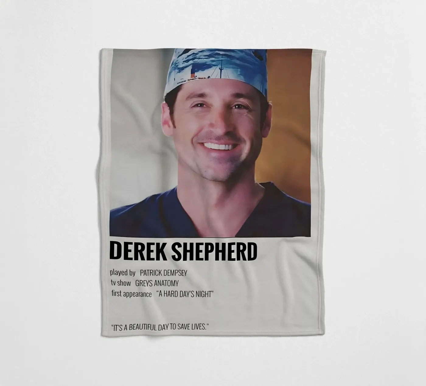 DEREK SHEPHERD fleece blanket by MVFminimalist