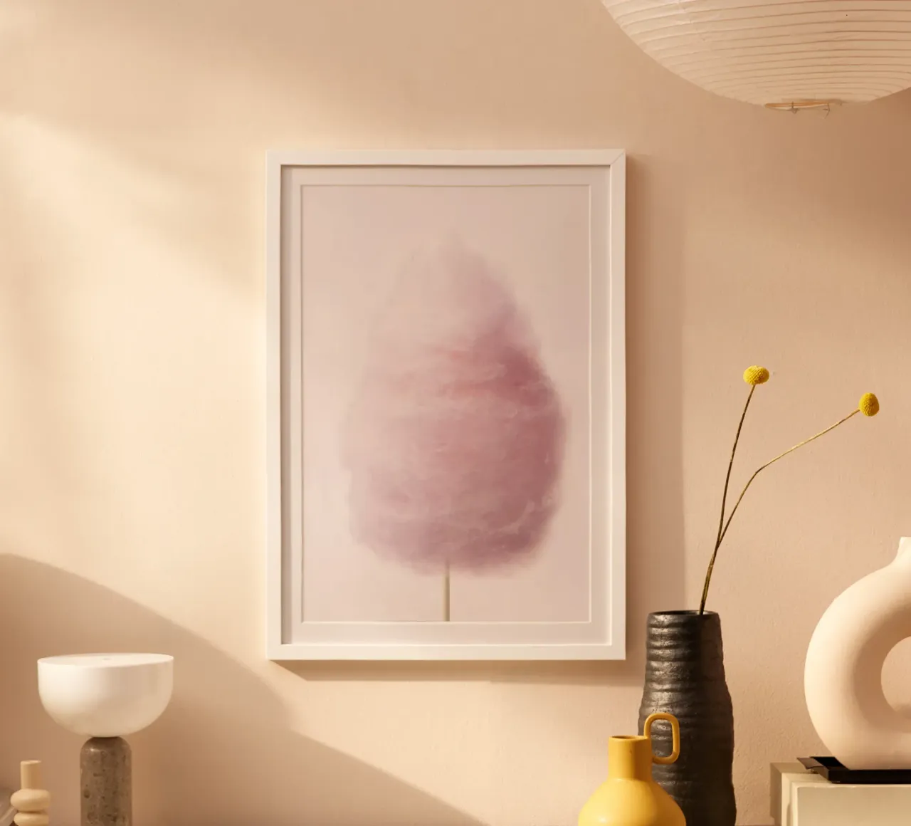 Pink Cotton Candy poster con telaio in plastica da Lila x Lola