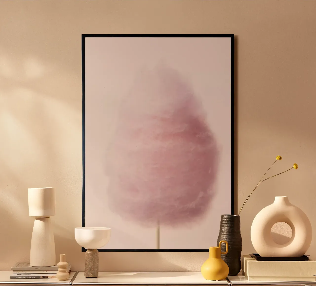 Pink Cotton Candy poster con telaio in plastica da Lila x Lola