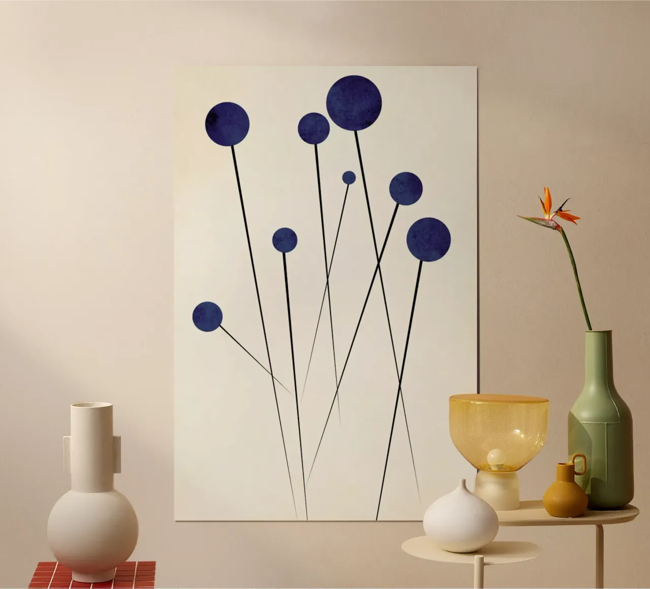 Blue Flowers In The Wilderness 2 poster con telaio in plastica da Kubistika