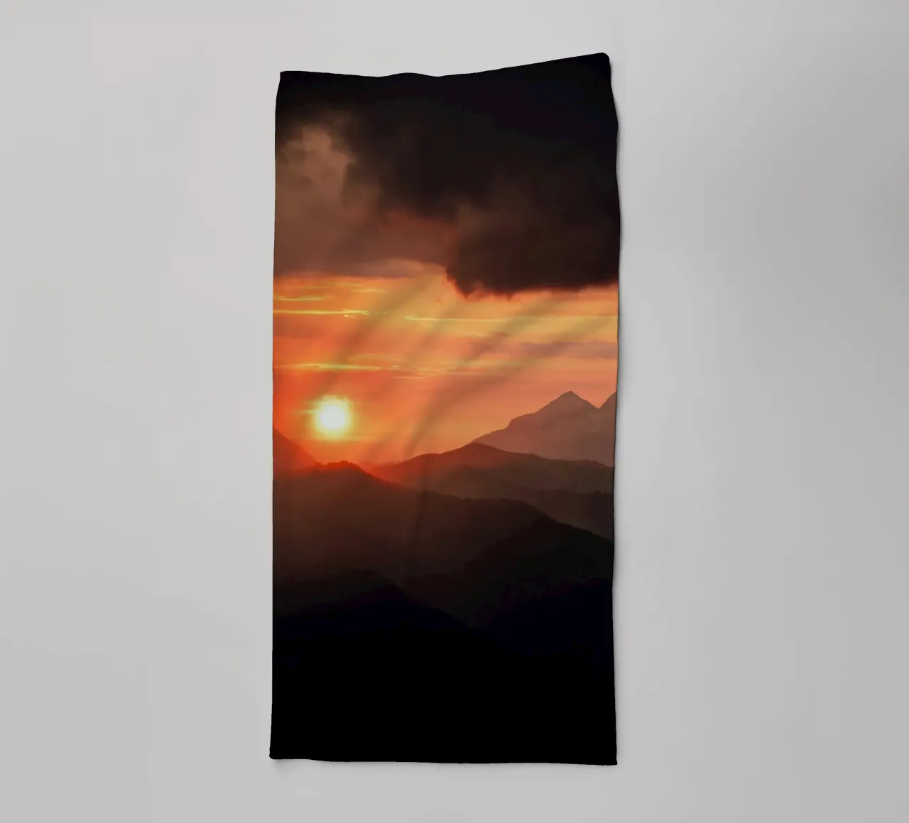 sunset mountains towel by Earthly Visions