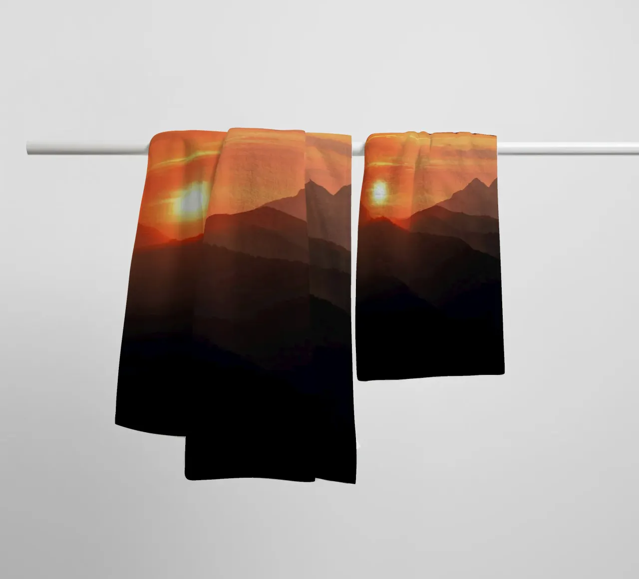 sunset mountains towel by Earthly Visions