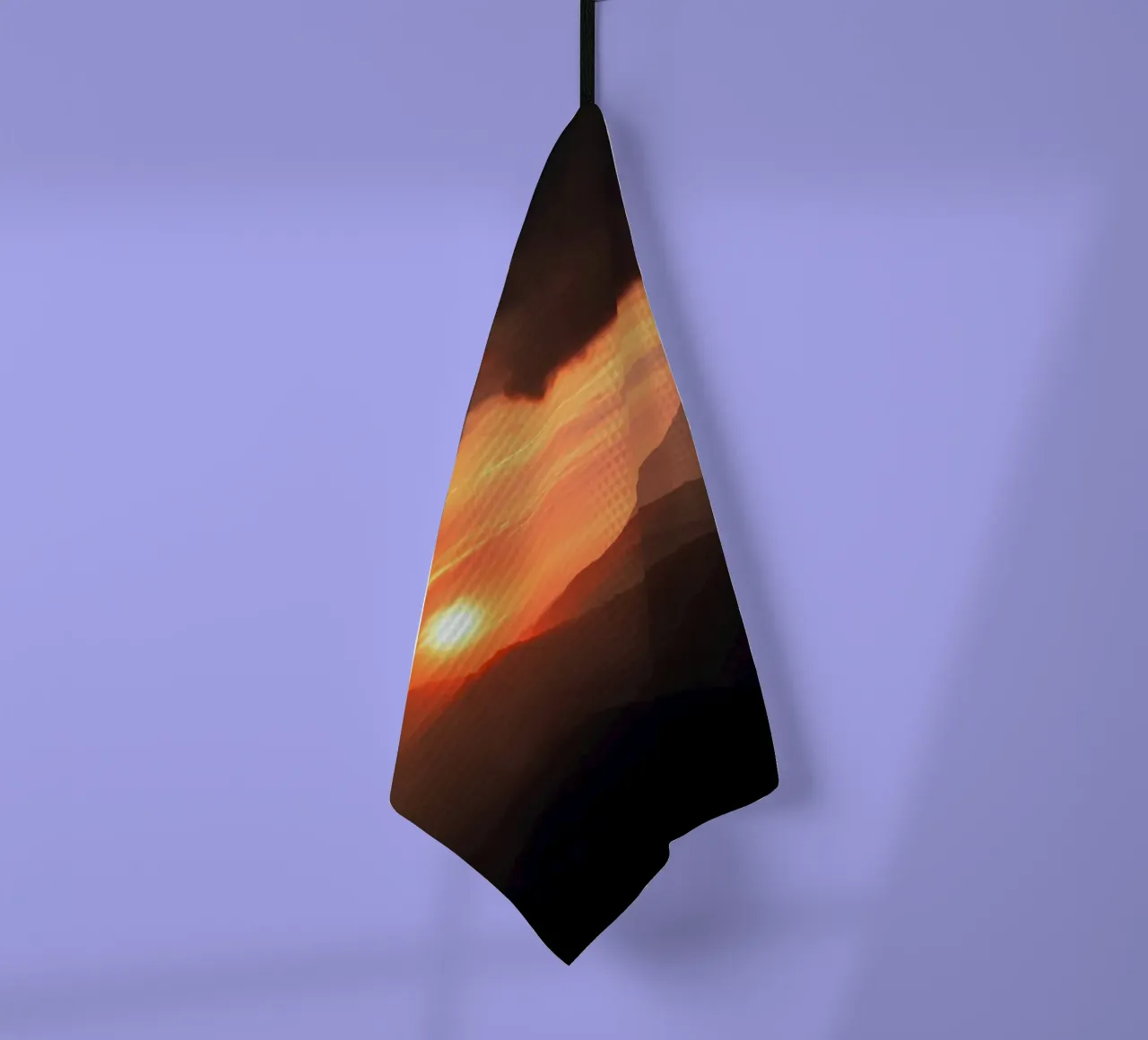 sunset mountains tea towel by Earthly Visions