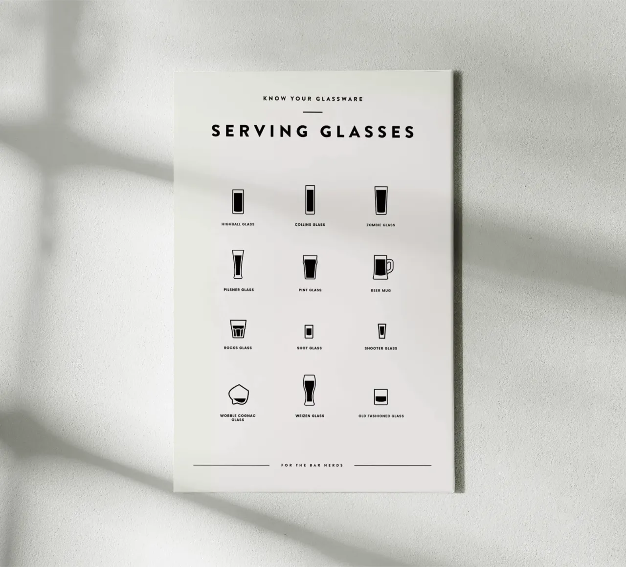 Serving Glass Chart 3 tela con Cornice a cassetta da daylight design studio