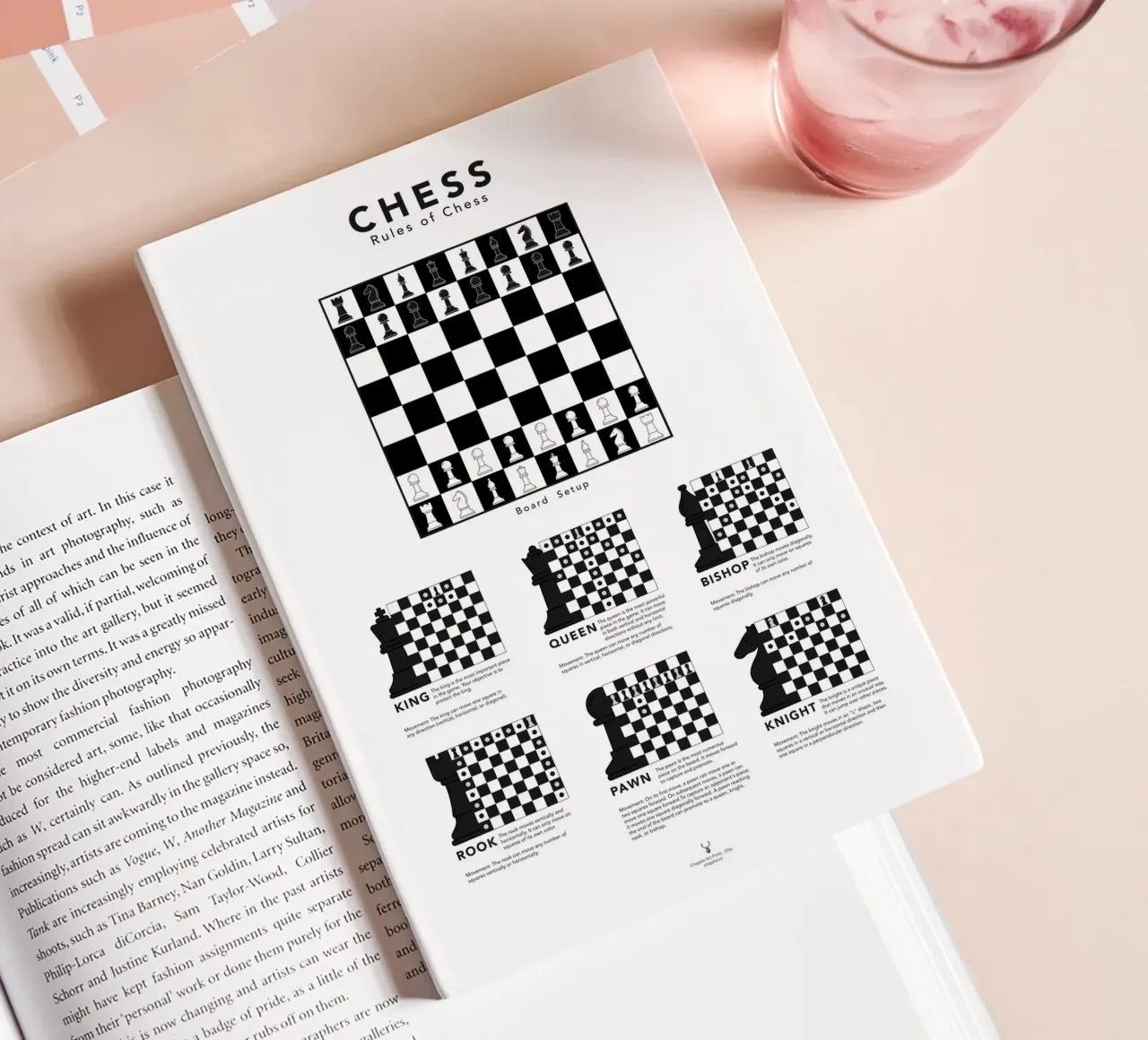 Chess Gift Chess Guide Chess Piece Movement Chess Learn notebook by Chagatai Art