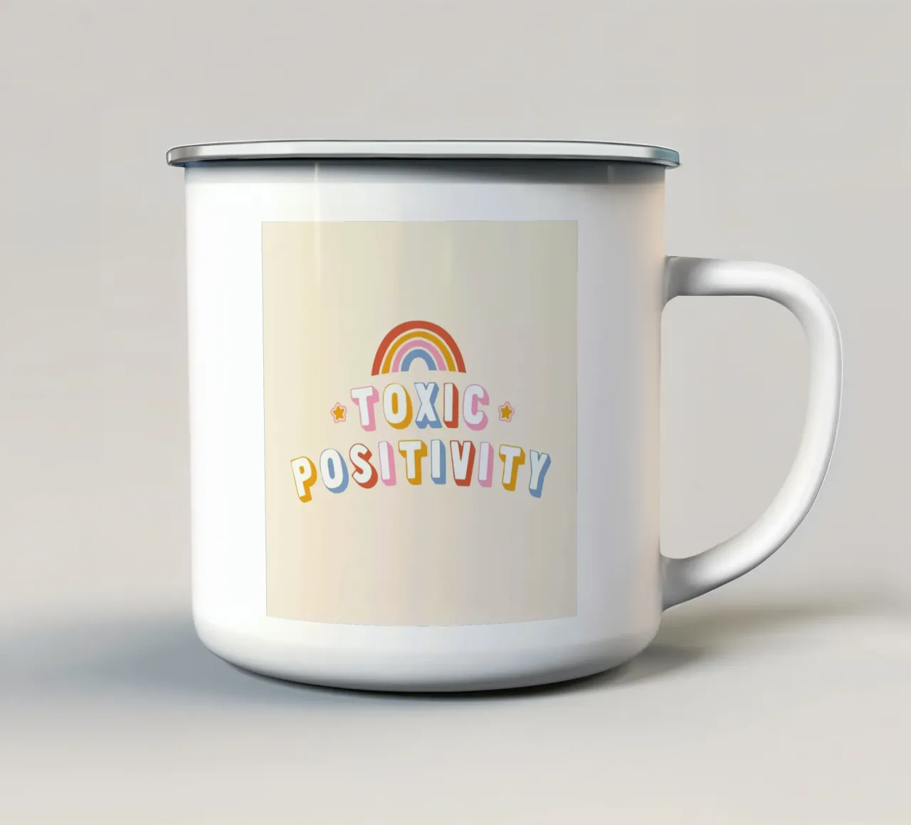 Toxic Positivity emaille mok van Tobe Fonseca