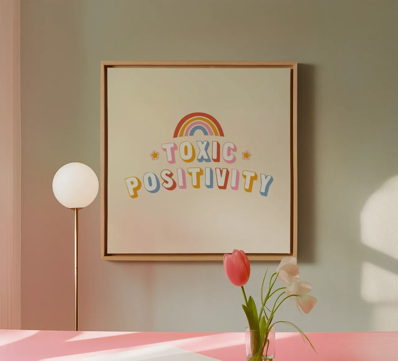 Toxic Positivity tela con Cornice a cassetta da Tobe Fonseca