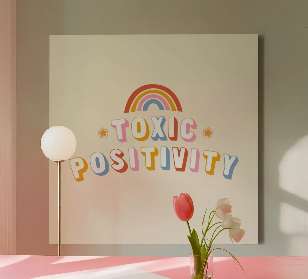 Toxic Positivity tela con Cornice a cassetta da Tobe Fonseca